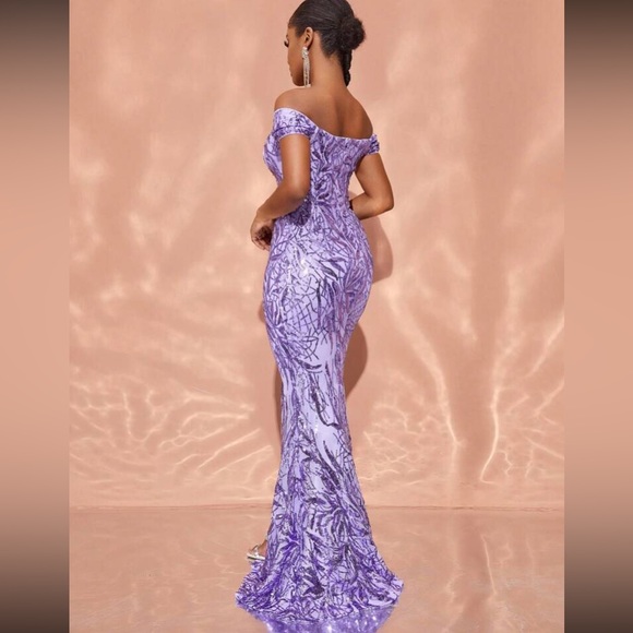 Off Shoulder Stretch Luxe Gown